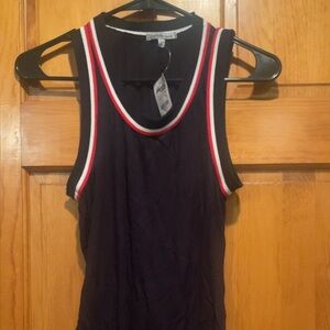 NWT Charlotte Russe Black Tank with Red and White Accents